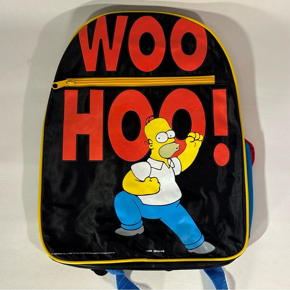 🍺 VINTAGE 90s THE SIMPSONS BAGS HOMER WOO HOO! 1996 KIDZ BIZ KIDS BACKPACK 🍺